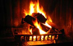fireplace A roaring fire